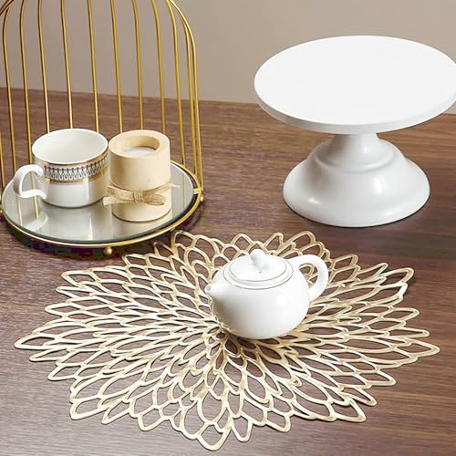 Napperon cuisine fleur creuse dorée Beydodo idéal pour décorer vos tables de fête en famille