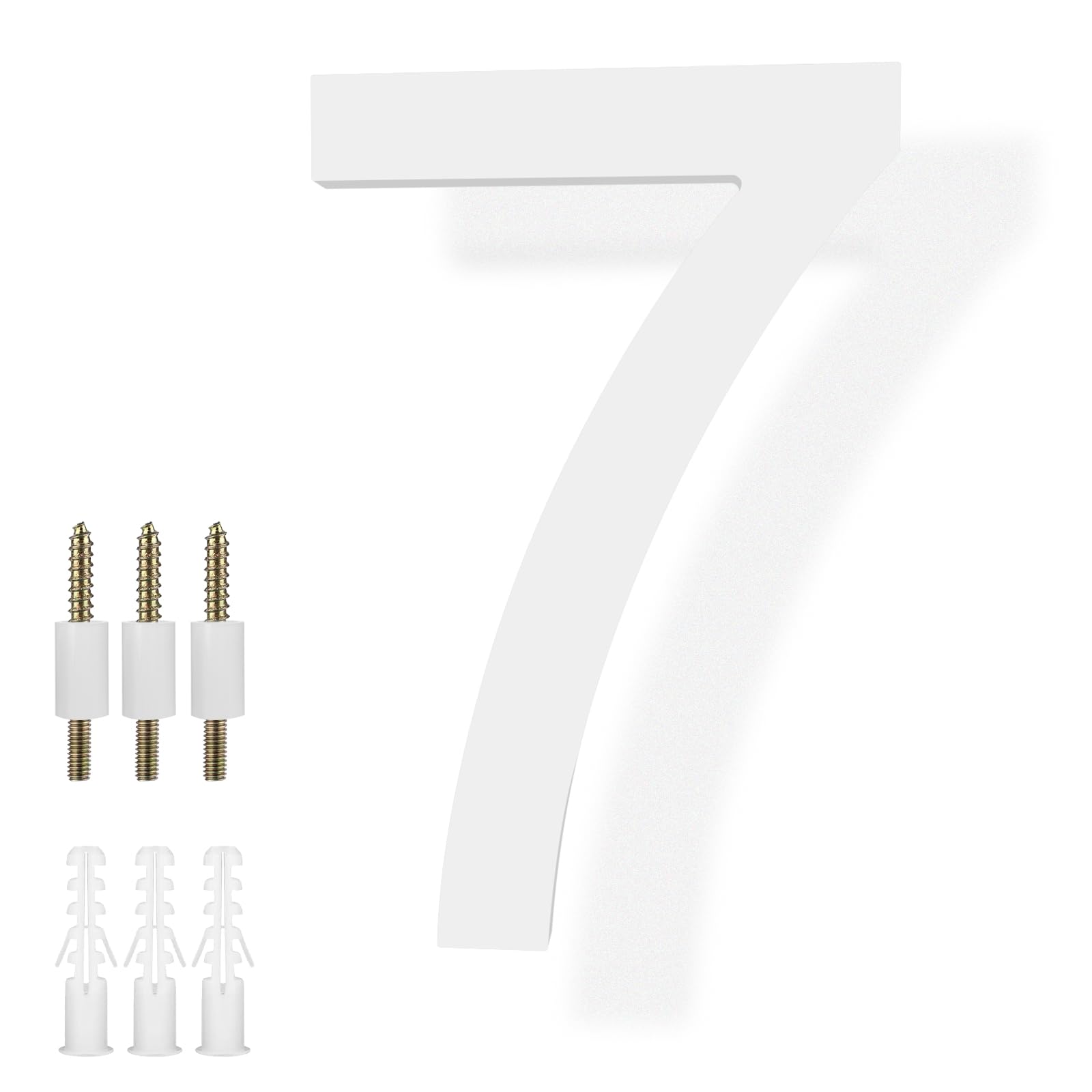 DEWEL 8 Inch White Floating House Numbers, 911 Address Numbers for Outside