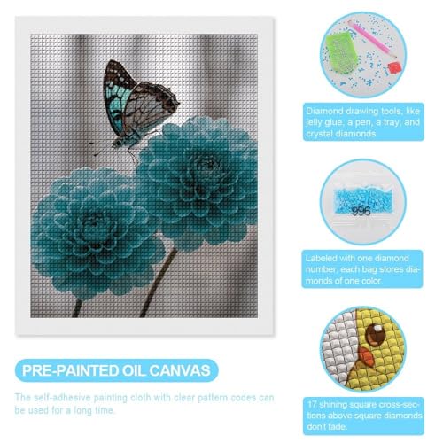 Kit canevas diamant 5D fleur idée cadeau décoration maison - 3