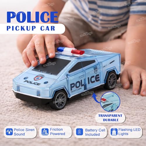 Image of Zest 4 Toyz Police Car Toy for Kids Push and Go Vehicle Toy Friction Patrol Vehicle with Lights & Sound Effects Toy for Kids