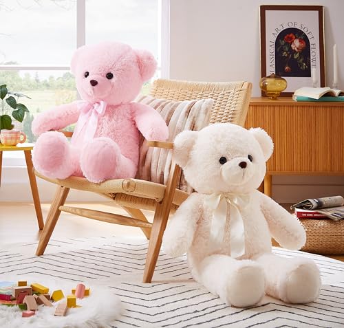 YunNasi Riesen Teddybär 90cm XXL,Groß Plüschbär Kuscheltier Stofftier,Weiß