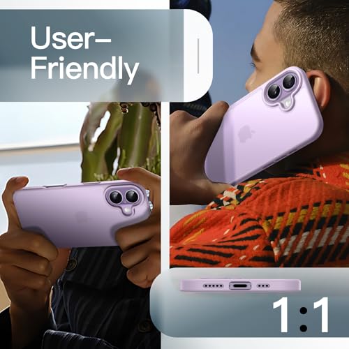 Image of JETech Matte Case for iPhone 17 6.3-Inch, Shockproof Military Grade Drop Protection, Frosted Translucent Back Minimalist Phone Cover, Anti-Fingerprint (Lavender)