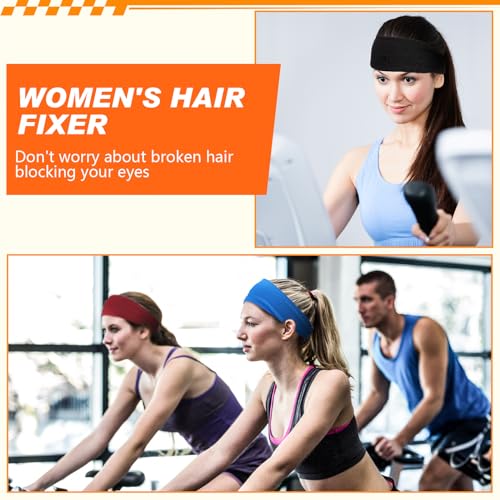 Image of 18 Pcs Sports Sweatbands for Men Women Camo Headbands Workout Non Slip Headbands Breathable Head Band Fitness Stretchy Unisex Hairband for Yoga Running Cycling Ball