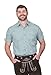 Dirndl Trachten Haus German Green Lederhosen Button Down Longsleeve/Shortsleeve Shirt (US, Alpha, Large, Regular, Regular, Green)