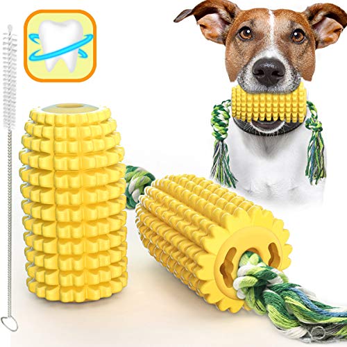 Rmolitty Juguetes Perros, Juguete de Resistente Caucho Natural para Perros Pequeño Medianos y Grandes (maíz) Cover
