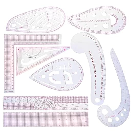 WerkWeit [9 piezas) regla métrica curva francesa biselada de plástico transparente herramientas de costura curva regla medida para costura costura costura costura costura costura artesanía regalos