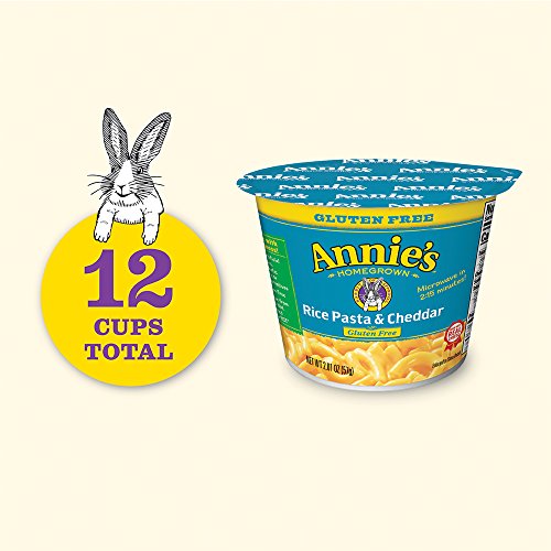 Annie's Real Aged Cheddar Microwave Mac & Cheese With Gluten Free Pasta, 2 Ct, 2.01 Oz Cups (Pack Of 6) #TOP1