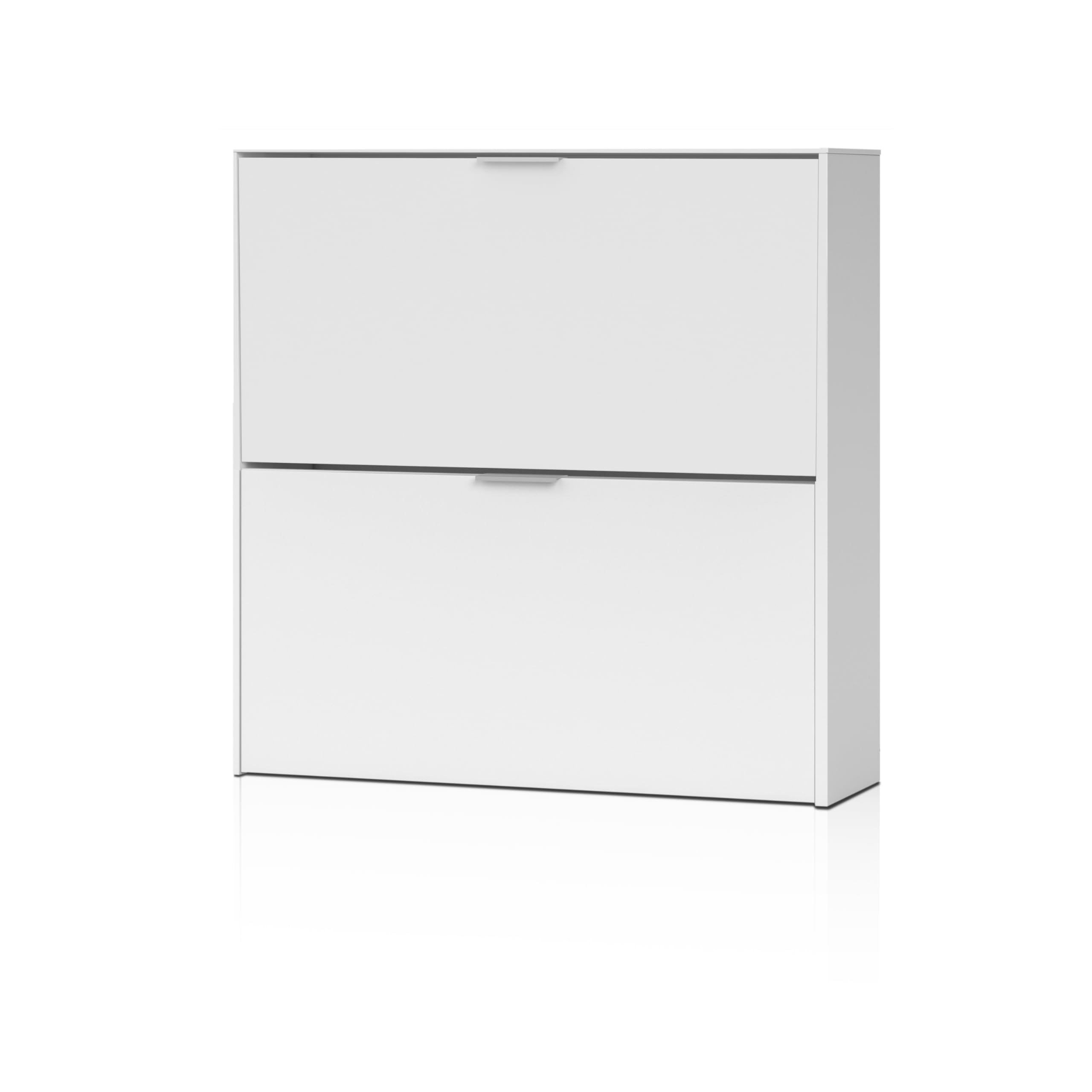 duehome | Zapatero 2 Puertas, Mueble Zapatero Estrecho, Modelo Nubo, Acabado en Color Blanco, Medidas: 75 cm (Ancho) x 76 cm (Alto) x 22 cm (Fondo)