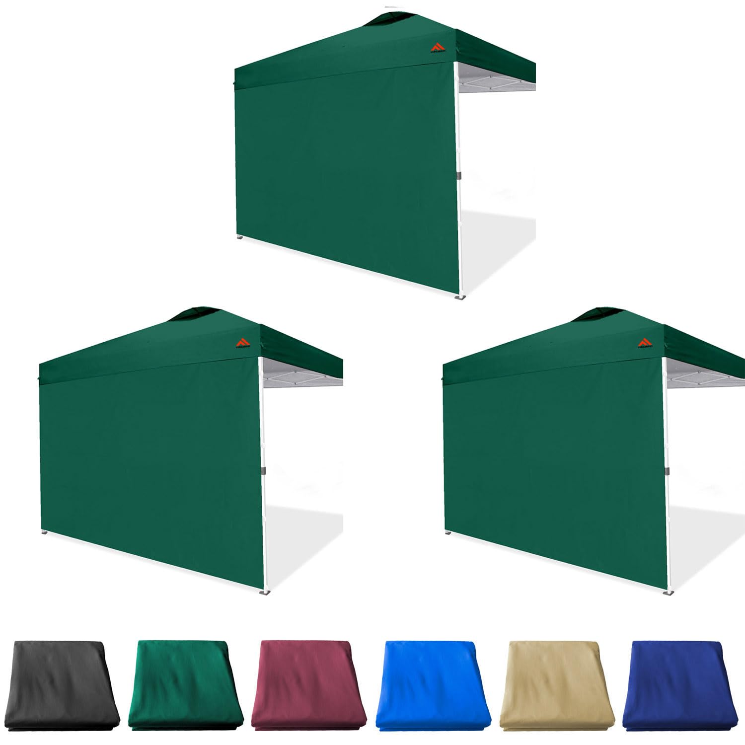 JANCANOPY SideWall for 10x10 Canopy Frame, 3 Pack Forest Green SunWall Only, (with Zippers)