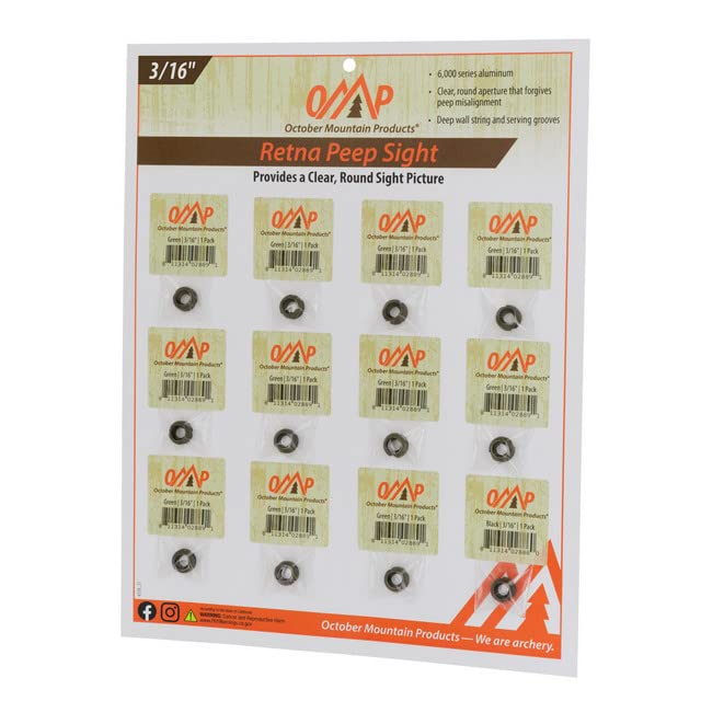 October Mountain Retna Peep Sight Green 3/16in. 12pk.