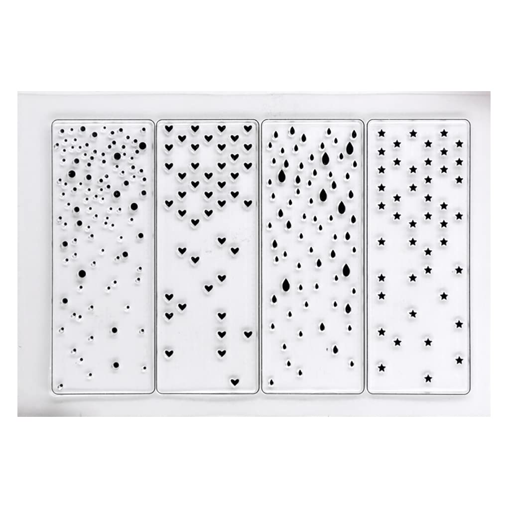 Kwan Crafts Clear Snowfall Star Heart Raindrop Background Stamps For Card Making Decoration And Diy Scrapbooking