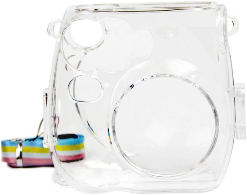 Camera Case Bag Compatible with Fujifilm Instax Mini 7s 7C Instant Film Camera, Premium Leather Protective Cover with Removable Strap (Clear)
