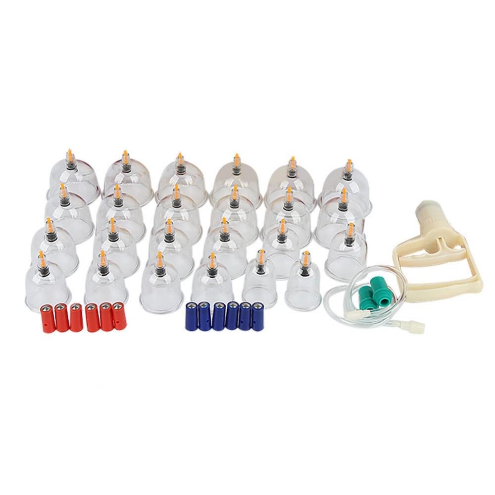 FOOJo 24-Cup-Vakuum-Schröpfset, professionelle chinesische Schröpftherapie, traditionelles chinesisches Schröpf-Massage-Set