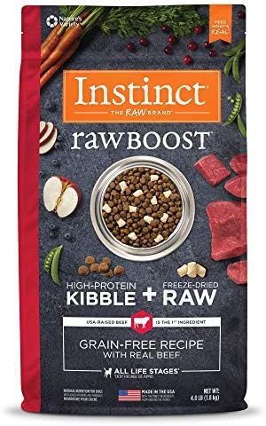 Instinct Raw Boost Grain Free Recipe with Real Beef Natural Dry Dog Food, 4 lb. Bag
