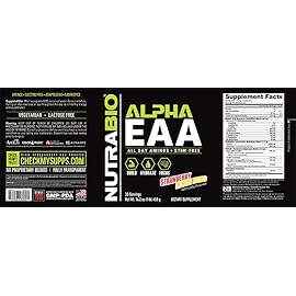 NutraBio Alpha EAA - All-Day Amino Acids for Muscle Growth and Hydration - Essential Amino Acids with Nootropics & Adaptogens- Full Spectrum EAA BCAA Powder - 30 Servings - Strawberry Lemon