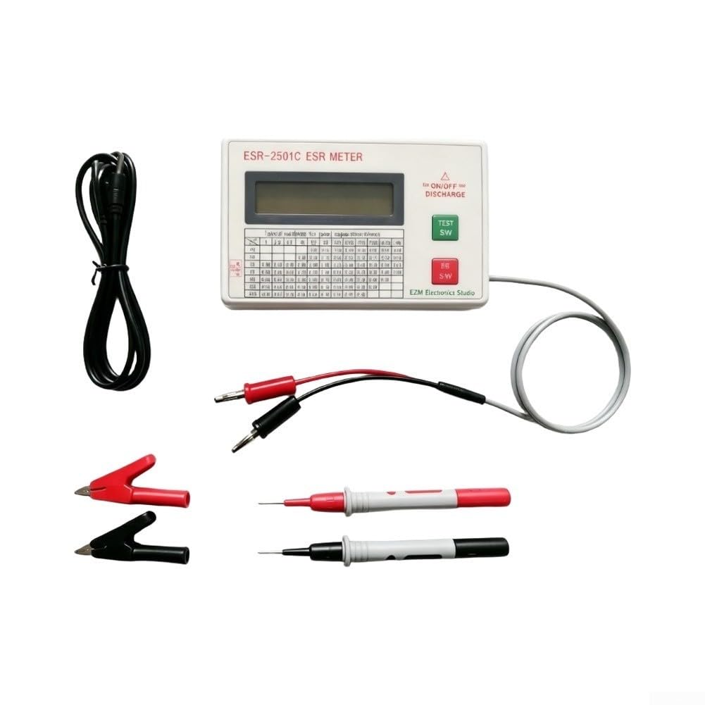 ESR2501C Kondensator Tester LCR-Messgerät mit TFT Display für ESR DCR Messung Elektronik Bauteile Prüfung 125x80mm
