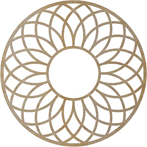Image of Ekena Millwork 34 inchOD x 11 5 /8 inchID x 1 /4 inchT Cannes Wood Fretwork Pierced Ceiling Medallion, Hickory