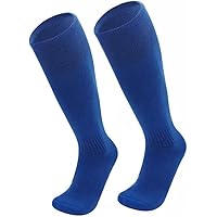HAJRA® Kids Football socks Juniors Knee High Football Sock Children Rugby Hockey Sports Socks Outdoor Game Soccer Sock, Boys Rugby Hockey Socks Royal Blue (7-10 Yrs)
