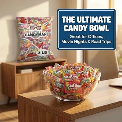 CANDYMAN Candy Variety Pack 2lbs, Gummy Sour Hard Candy Assortment Bulk Individually Wrapped, Pinata Stuffers Party Favors Basket Candy, Father's Day, Ship Cold