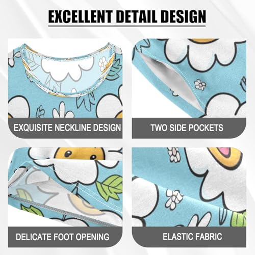 Little Happy Flower Kids Pjs Set Boys Girls Summer Short-Sleeve Sleepwear Pajamas 2PCS4