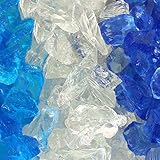 Light Blue, Sky Blue, Clear Fire Pit Glass - Fire Glass for Fire Pit - Firepit Glass Rock - Glass St