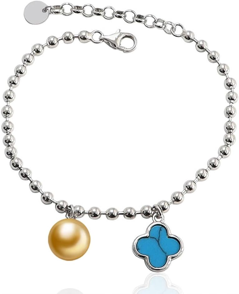 Wife Jewelry Gifts - Genuine South Sea Golden Pearl Jewelry Bracelet for Women, Birthday Jewelry for Girlfriend, Valentine's Day for Wife, Mother's Day for Mom Grandma, Gifts for Her NO33703