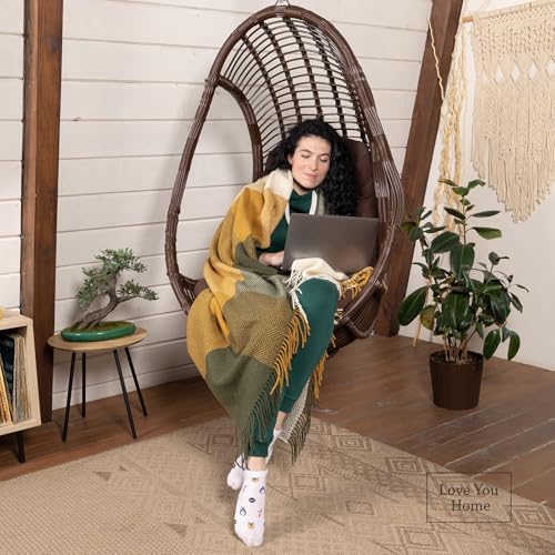 LYHome Wolldecke aus Merinowolle, Kuscheldecke für Sofa & Bett, 140x200 cm – Ansicht 4