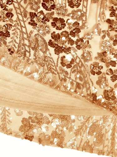 Image of Plus Size Glamous Short Sleeves Womens Sequin Dress Formal Gowns Evening Glitter Mermaid Prom Dress Champagne 4XL