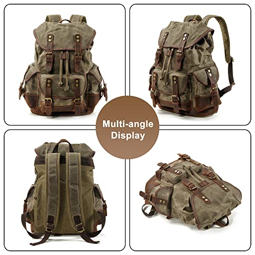 Vintage Backpack for Men and Women, Canvas Large Capacity Carry on Bags Casual Travel Hiking Camping Daypacks2