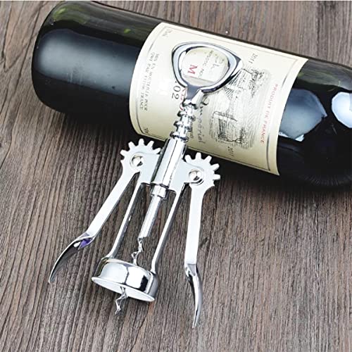 Foto von Flaschenöffner Korkenzieher Wein Weinflaschenöffner Weinöffner - Bieröffner,Multifunktions Winged Korkenzieher(Silber)