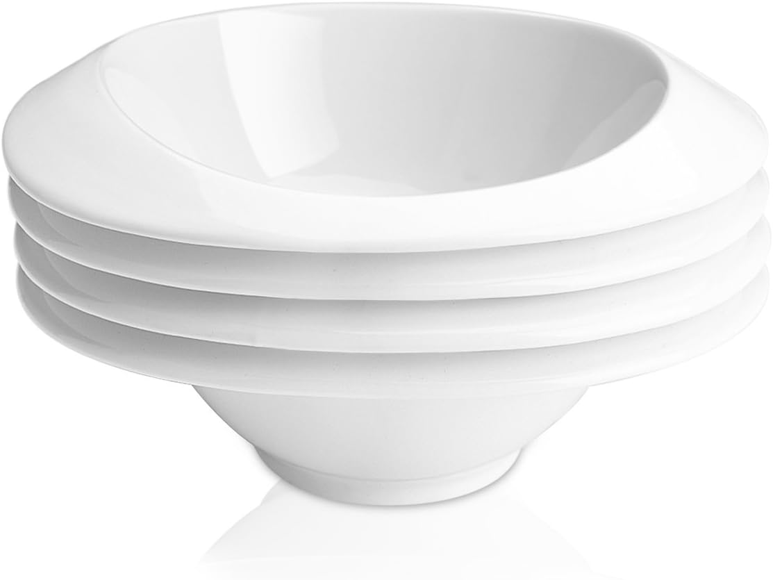 Delling Ceramic Dip Bowls, Dipping Bowls Set of 6 for Sauces Dessert, Snack and More Kitchen Use, White, 220ml - 10.5 x 10.5 x 5 cm