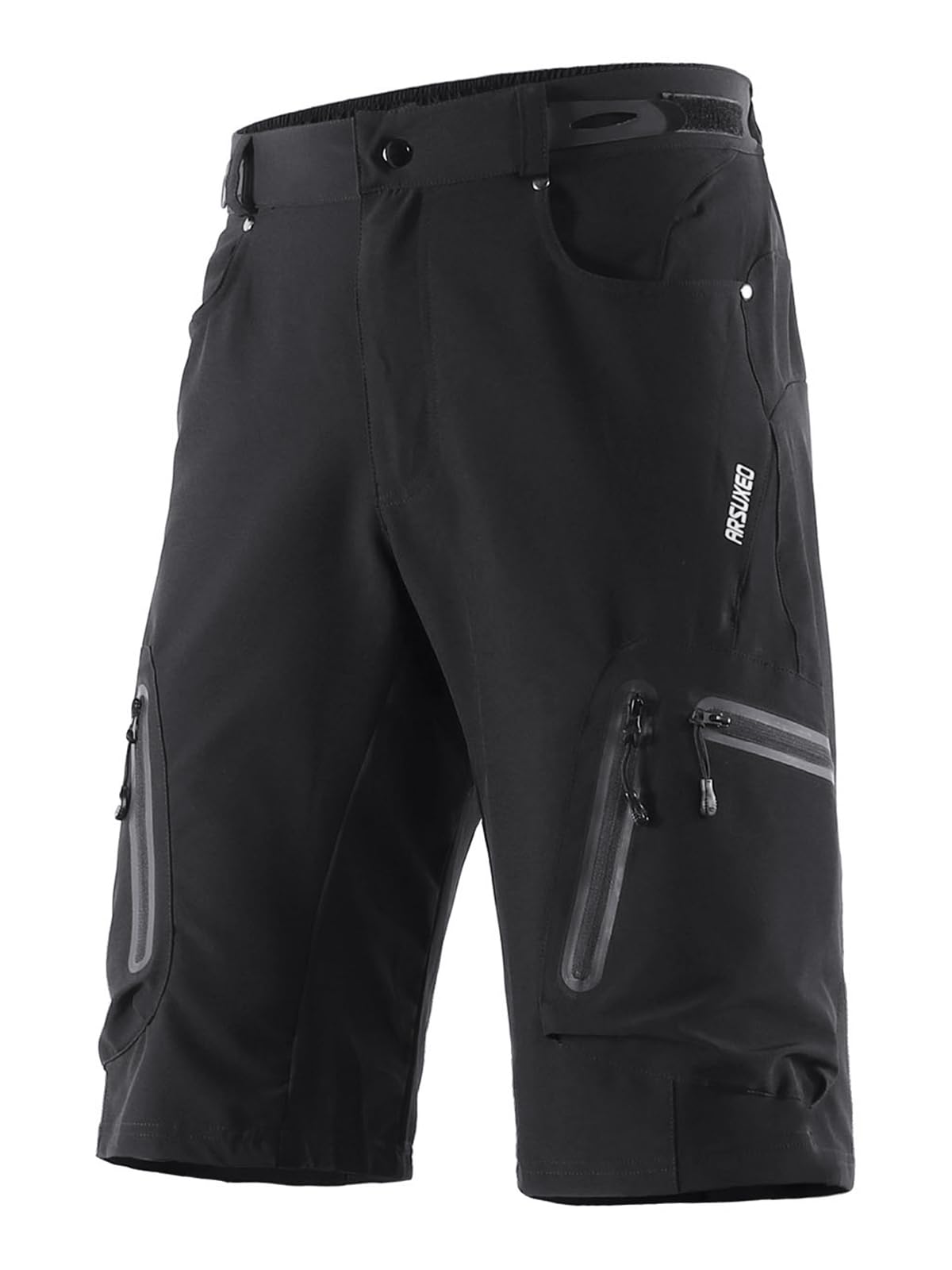 ARSUXEO Pantalones Cortos de Ciclismo para Hombre Pantalones Cortos MTB de Ajuste Holgado Parte Inferior para Deportes al Aire Libre Repelente al Agua con 7 Bolsillos 1202
