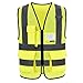 AYKRM Classe 2" Gilet de sécurité Réfléchissant Haute visibilité maille été Gilet de Travail Jaune,Orange répond aux Normes en ISO 20471 - Unisexe