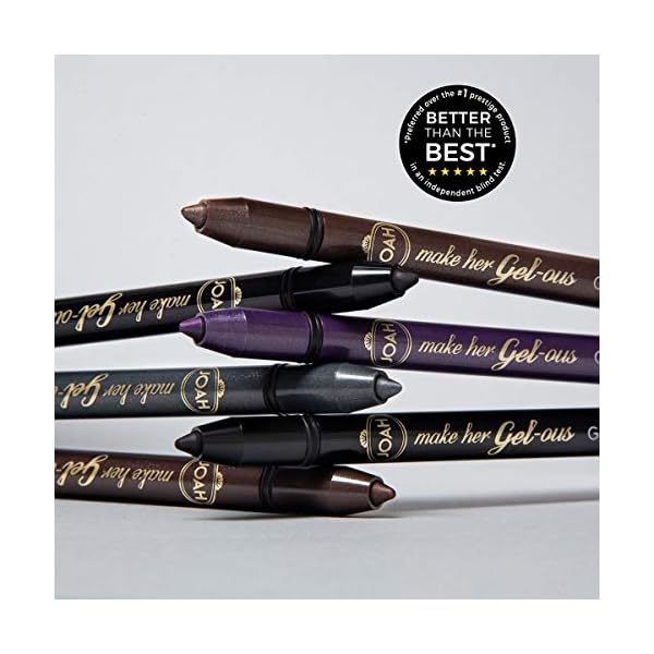 JOAH Make Her Gel-ous Gel Eyeliner with Self-Sharpening Pencil, No-Tug Waterproof Formula & Long-Lasting Finish & Color Definition, Creamy Gel Texture, Black