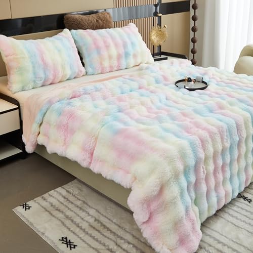 GKXLH Soft Fluffy Blanket, Fuzzy Throw Blanket for Couch Plush Rabbit Faux Fur Blanket - Image 4