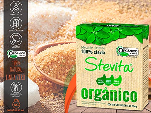 Kit 6 Adoçante Stevia Diatético Orgânico 50 sc Stevita 50mg