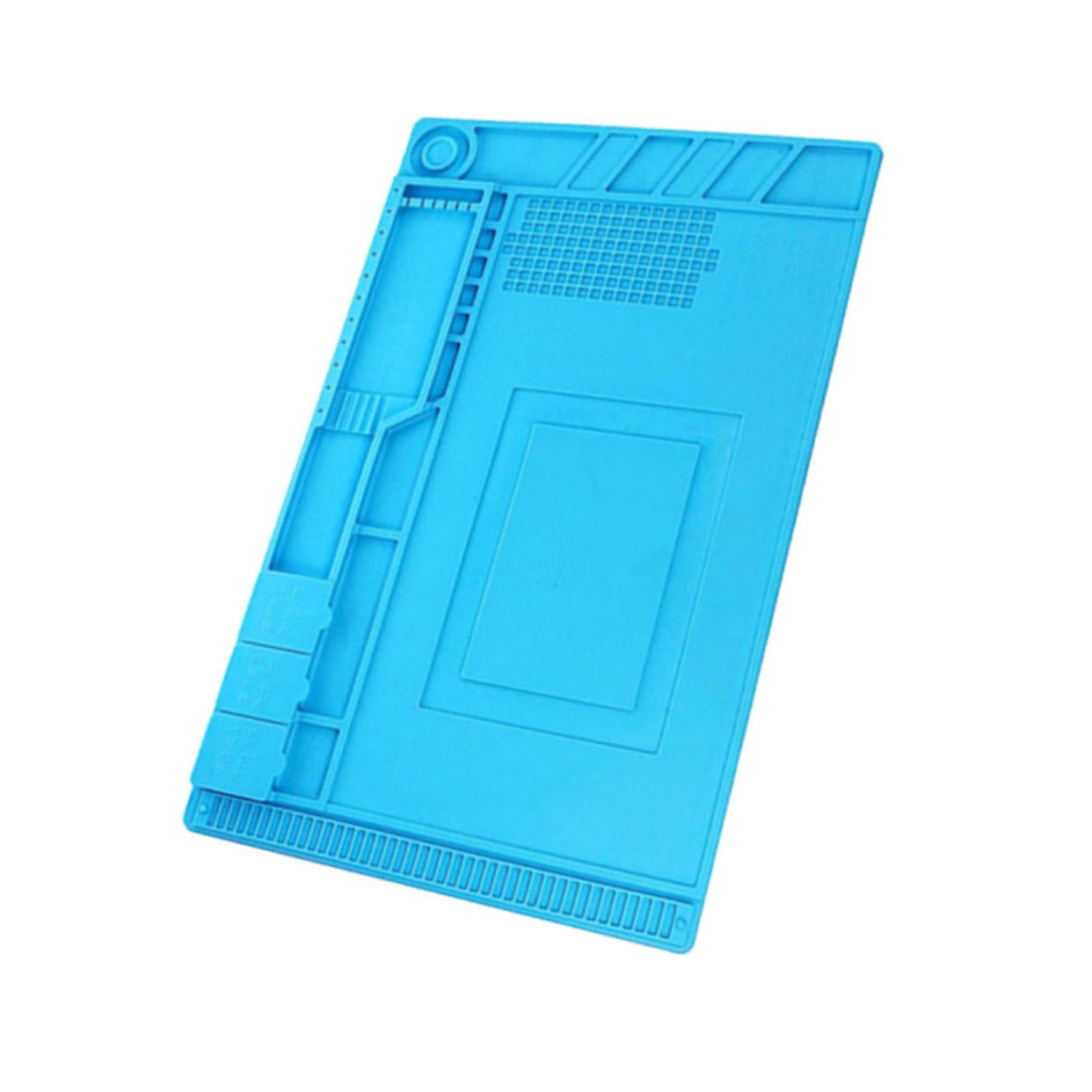 Silicone Heat Resistant Small Parts Work Pad Magnetic Repair Station for Phone Repairing for Electronics Soldering Antistatic Mat with Slots for Precision Tool Storage