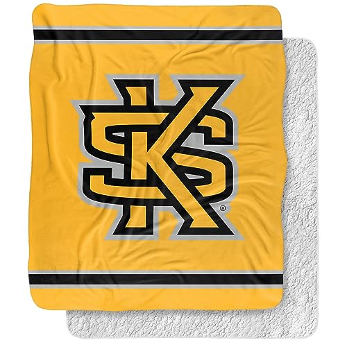 Kennesaw State Blanket, 50"x60" Primary Stripes Sherpa Super Soft Throw