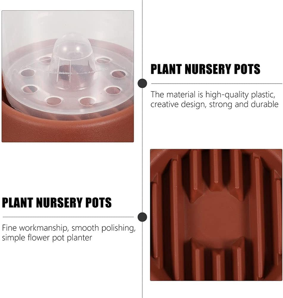 Cabilock 10pcs Plant Nursery Pots with Saucers Transparent Starter Containers for Gardening and Hydroponics and Lightweight with Drainage for All Plants