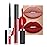 evpct 2Pcs Dark Oxblood Red Matte Lip Liner and Lipstick Combo Lip Gloss Stains Pencil Makeup Set Women Long Lasting 24 Hours Liquid Lipstick and Lip Liner Set labiales mate 24 horas originales