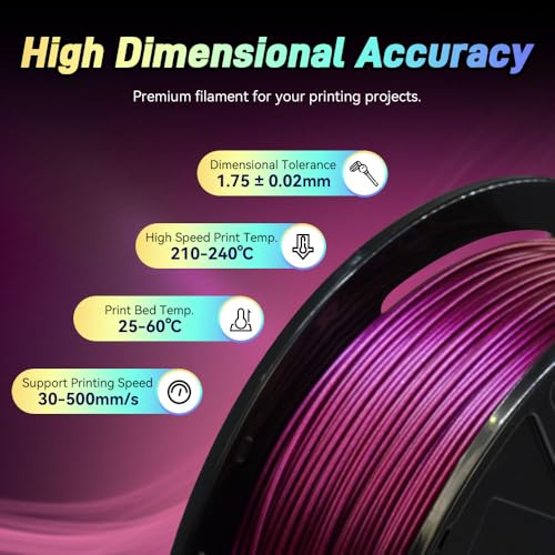 Image of FLASHFORGE Chameleon Rapid PLA Filament 1.75mm Abyssal Red, PLA Color Shift High Speed 3D Printer Filament, Max 500mm /s Fast Printing, Display Shimmering Effects from Various Angles and Light