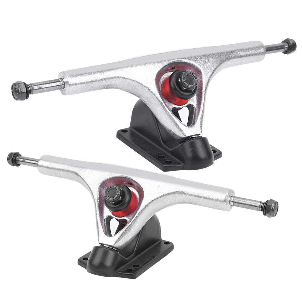Tiiyee Eje de Monopatín, Longboard Camiones Patinar Aleación Aluminio Longboards Trucks Skateboard Truck Transmisión Skate Trueno Pulido Ejes Monopatines para Accesorio Monopatíns(Plata)