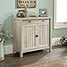 Sauder Costa Library Base, Coastal Cottage Cabinet, Office Storage Solution, Entryway Organizer - Chalked Chestnut Finish