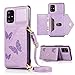niuniuniu Compatible with Galaxy A71 5G Wallet Case, Galaxy A71 5G Crossbody Wallet Case for Women, Wallet Cover Stand Magnetic Closure Shockproof Protective Case for Galaxy A71 5G(Purple)