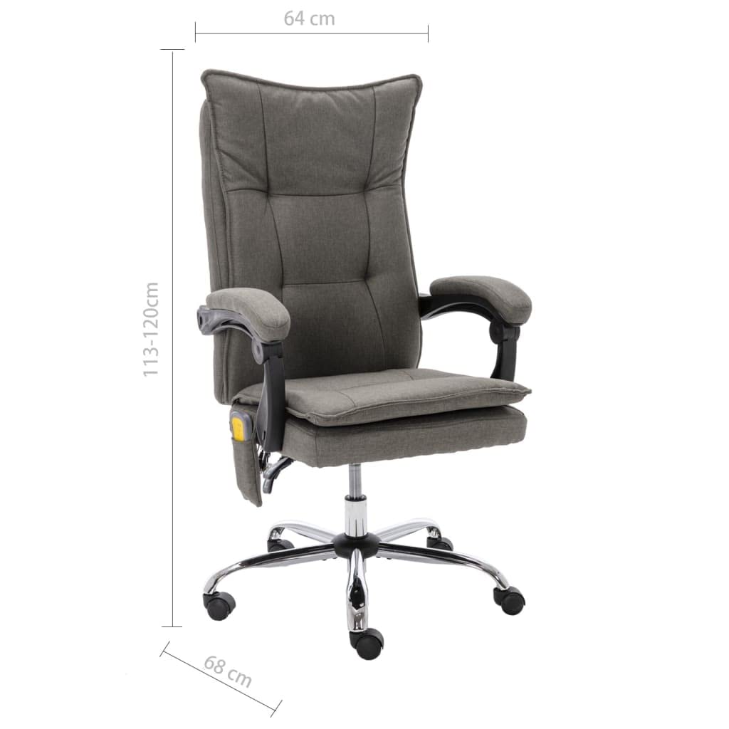 Sedia da ufficio massaggiante in tessuto grigio, regolabile in altezza, con funzione riscaldante e massaggio per schiena e vita, ergonomica, con ruote, ideale come sedia da scrivania per