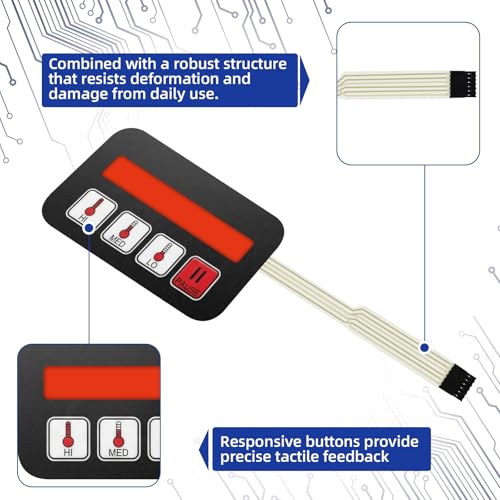 Panel de control de teclado táctil 112575 compatible con secadora ADC American 112579 4