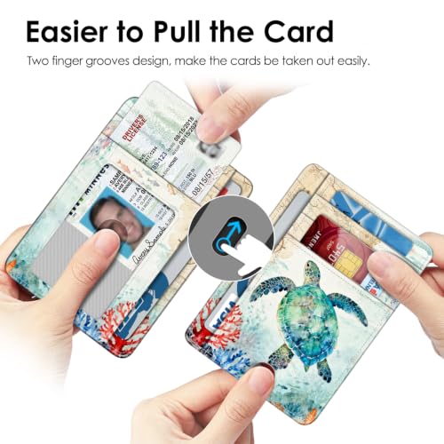 Image of FINTIE Slim Minimalist Front Pocket Wallet, RFID Blocking Credit Card Holder Card Cases with ID Window for Men Women (Underwater World)