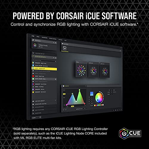 Image of CORSAIR ML140 RGB Elite, 140mm Magnetic Levitation RGB Fan with AirGuide, Single Pack