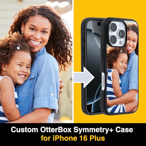 Image of OtterBox iPhone 16 Plus - Customizable Case - Symmetry Series - Personalize with Photo & Text - Snaps to MagSafe - Ultra-Slim - Raised Edges Protect Camera & Screen - Non-Retail Packaging