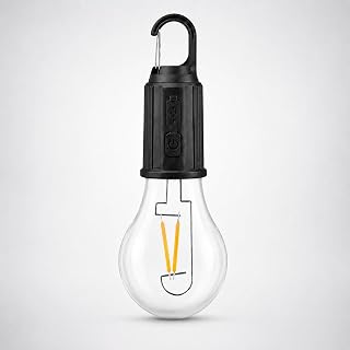 Dyrox Rechargeable Camping Hanging Bulb with 3 Light Modes, USB Rechargeable LED Tent Lamp with Carabiner Hook, Portable Hanging Light for Camping, Hiking, Backpacking & Emergency Use (Pack of 1)
